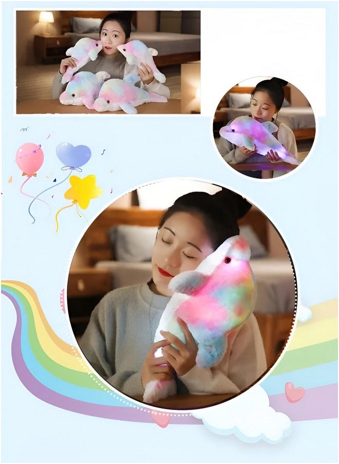 Tickles Rainbow Dolphin Soft Stuffed Plush Toy Cum Pillow Sea Animal for Kids Boys & Girls Birthday Gifts (Color: Multicolor Size: 35 cm)