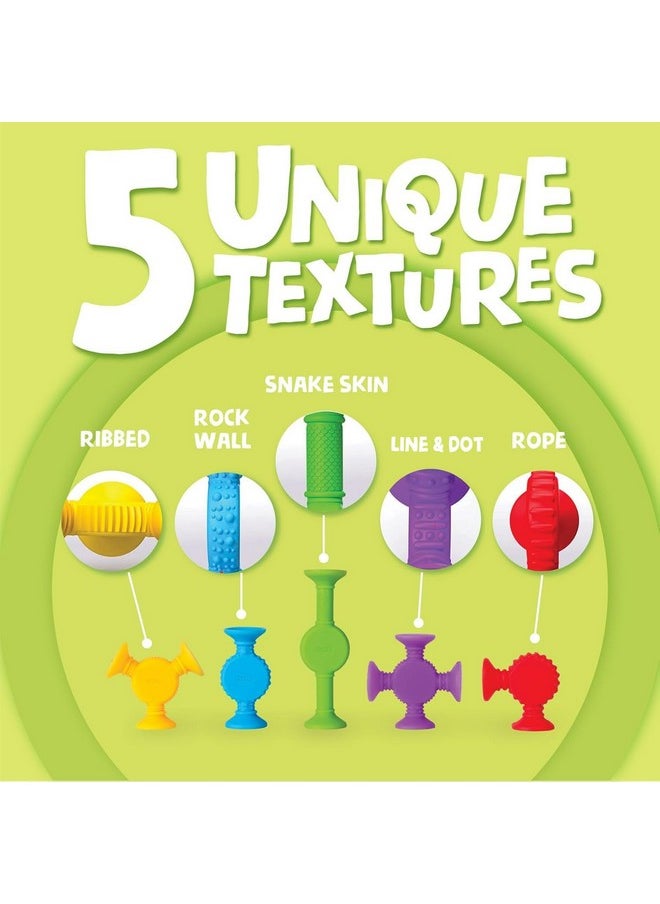 BUNMO Suction Bath Toys - Stocking Stuffers for Kids - No Mold Bath Toy - Hours of Fun - Fine Motor Skills - Stimulating & Addictive Sensory Suction Toy - Kids Stocking Stuffers - Textured 10 Pack