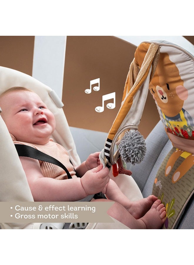 Taf Toys Play & Kick Infant Car Seat Toy for Babies, Newborn Rear-Facing Activity Center with Music, Light, Mirror & Rattling Toys, Promotes Motor Skills Development, 0-18 Months Travel Baby Toy