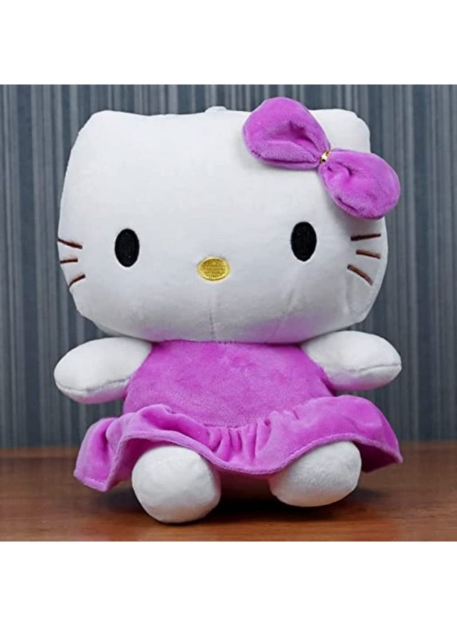 Tickles Cute Kitty Soft Stuffed Plush Animal Toy for Kids Birthday Gift (Color: Purple; Size: 22 cm)
