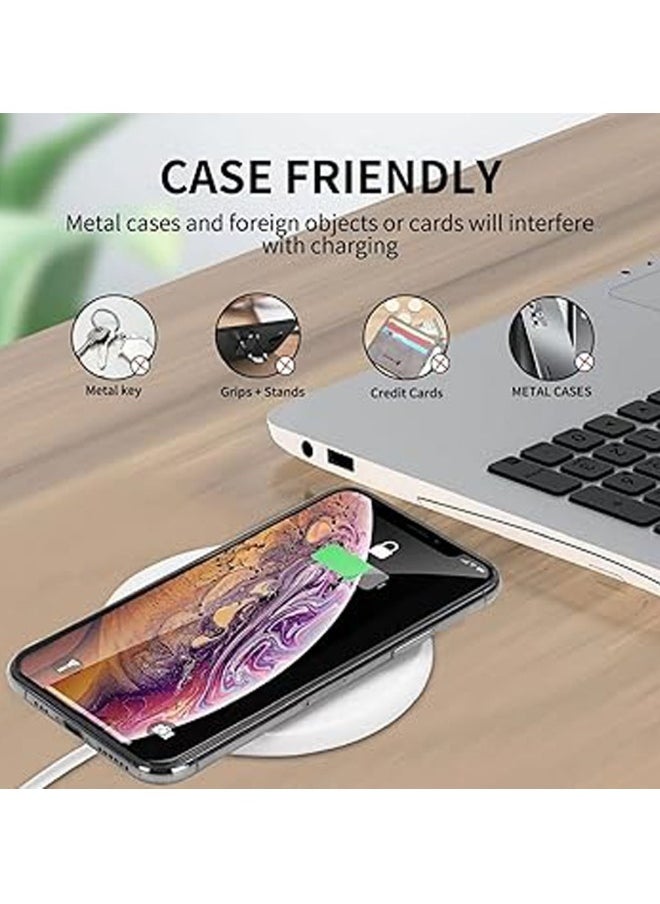 Ultra Slim Qi-Certified Fast Wireless Charger Pad for iPhone 13/12/11 Series/X, XR Series, 8/SE Series (7.5W), Samsung Galaxy S6-22, Note 7-20 (10W), Airpods