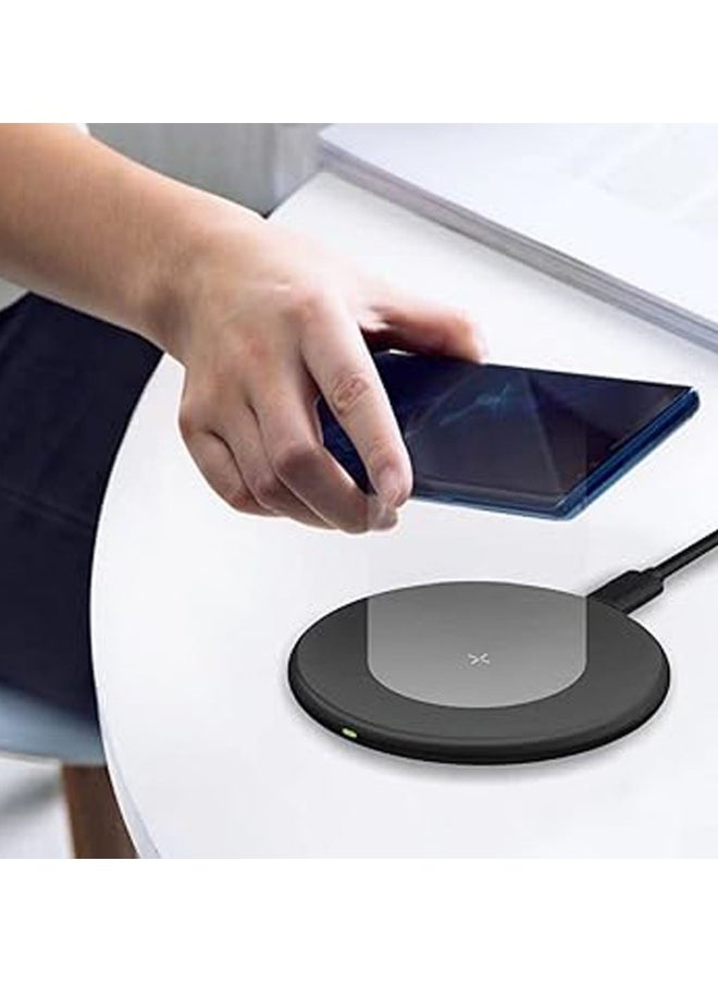 Ultra Slim Qi-Certified Fast Wireless Charger Pad for iPhone 13/12/11 Series/X, XR Series, 8/SE Series (7.5W), Samsung Galaxy S6-22, Note 7-20 (10W), Airpods