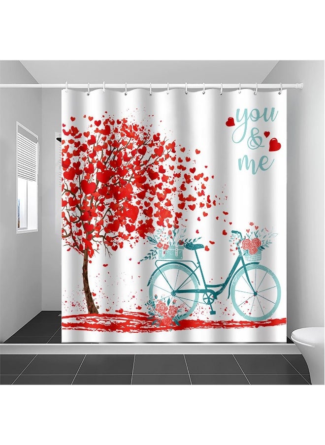Love Pattern Shower Curtain Holiday Decoration Shower Curtain Home Bathroom Dry And Wet Separation Partition Shower Curtain Waterproof Shower Curtain