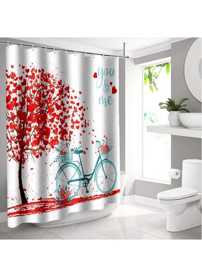 Love Pattern Shower Curtain Holiday Decoration Shower Curtain Home Bathroom Dry And Wet Separation Partition Shower Curtain Waterproof Shower Curtain