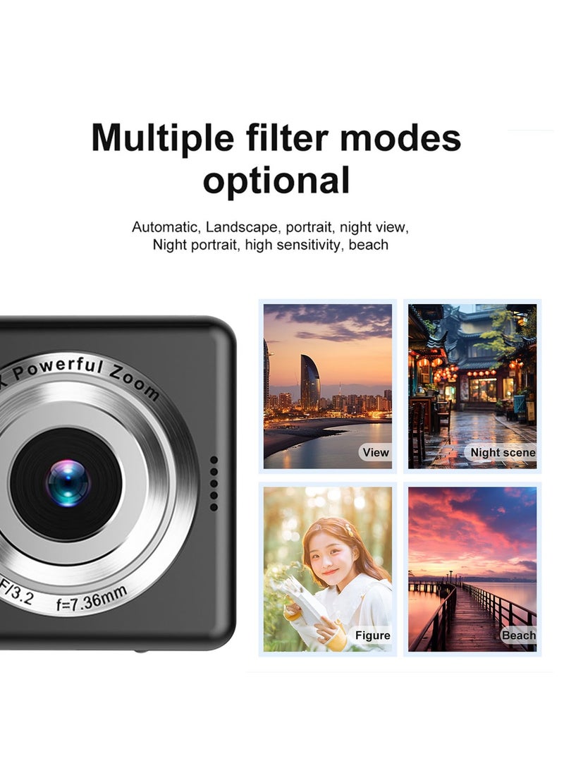 Instant Camera - Desert-Proof Design, 48MP, 16x Zoom, Retro Travel Vlog Camera for TikTok and Instagram