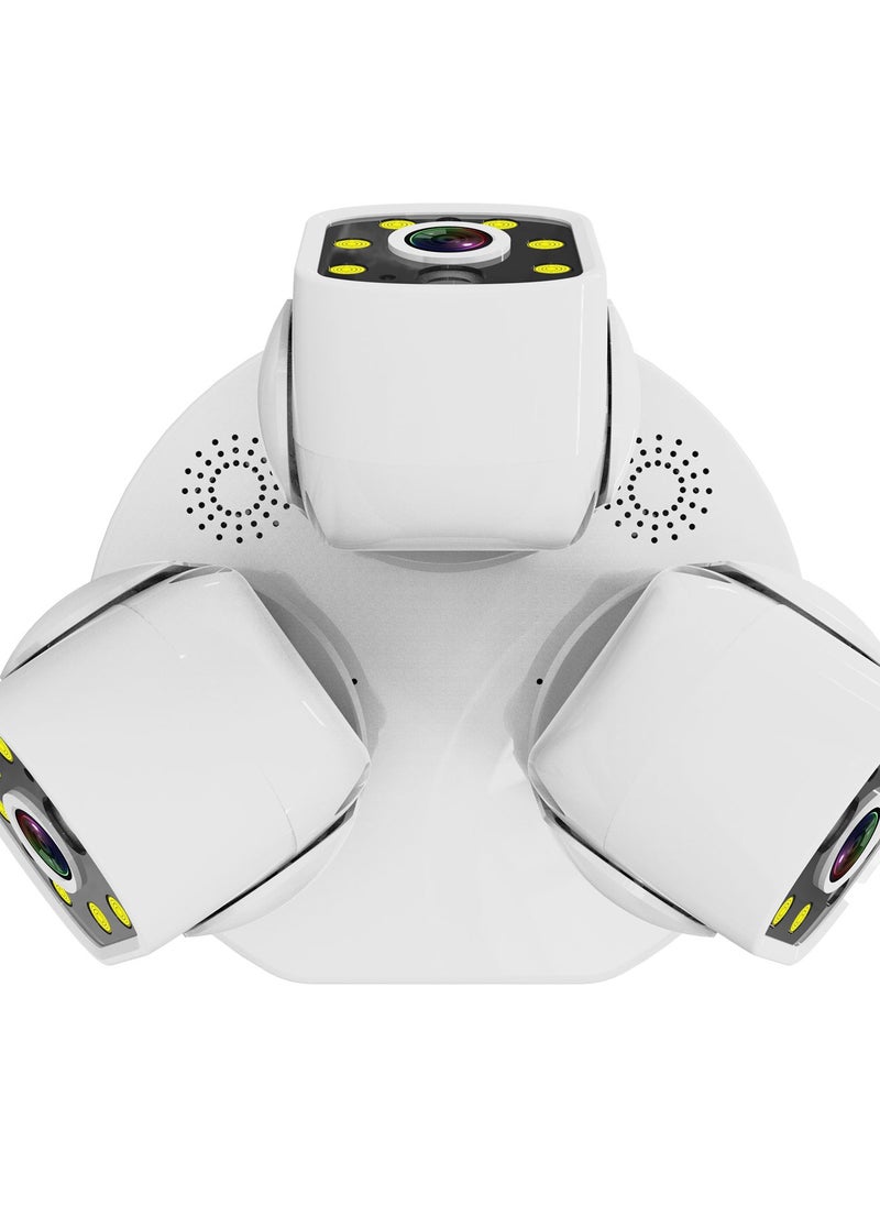 4G Security Camera with 3 Channel Camera, 360° View, No Blind Spots, SD/Cloud Storage, AI/Motion Detection(Built-in 4g Card).