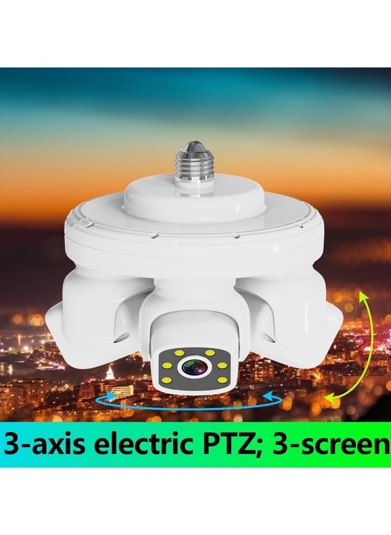 4G Security Camera with 3 Channel Camera, 360° View, No Blind Spots, SD/Cloud Storage, AI/Motion Detection(Built-in 4g Card).