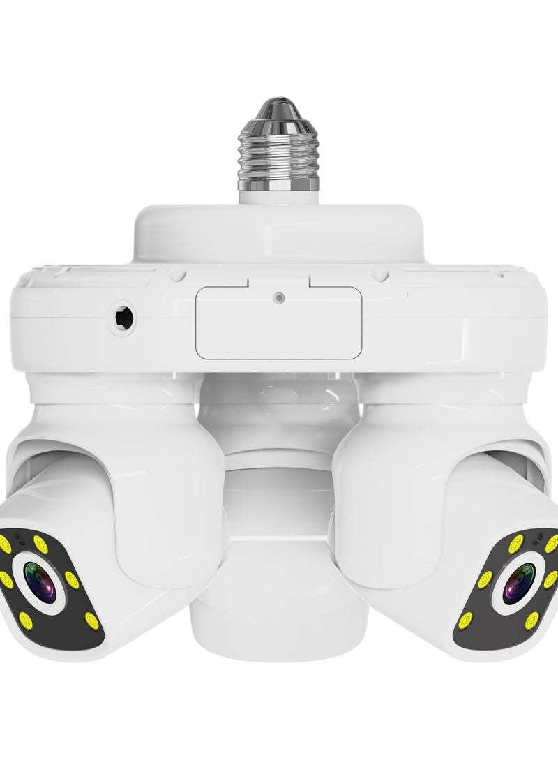 4G Security Camera with 3 Channel Camera, 360° View, No Blind Spots, SD/Cloud Storage, AI/Motion Detection(Built-in 4g Card).