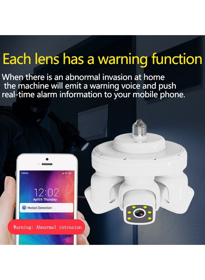 4G Security Camera with 3 Channel Camera, 360° View, No Blind Spots, SD/Cloud Storage, AI/Motion Detection(Built-in 4g Card).