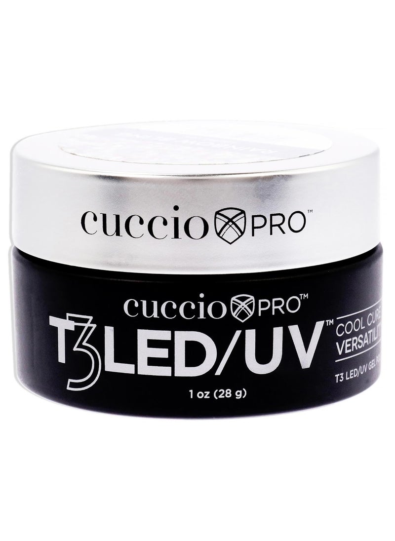Cuccio Pro T3 LED/UV Cool Cure Versatility Gel - Self-Levelling - Incredibly Flexible - Strong Adhesion - High Shine Finish - Fast Application - Quick Cure - Rainbow Bling - 1 Oz Nail Gel