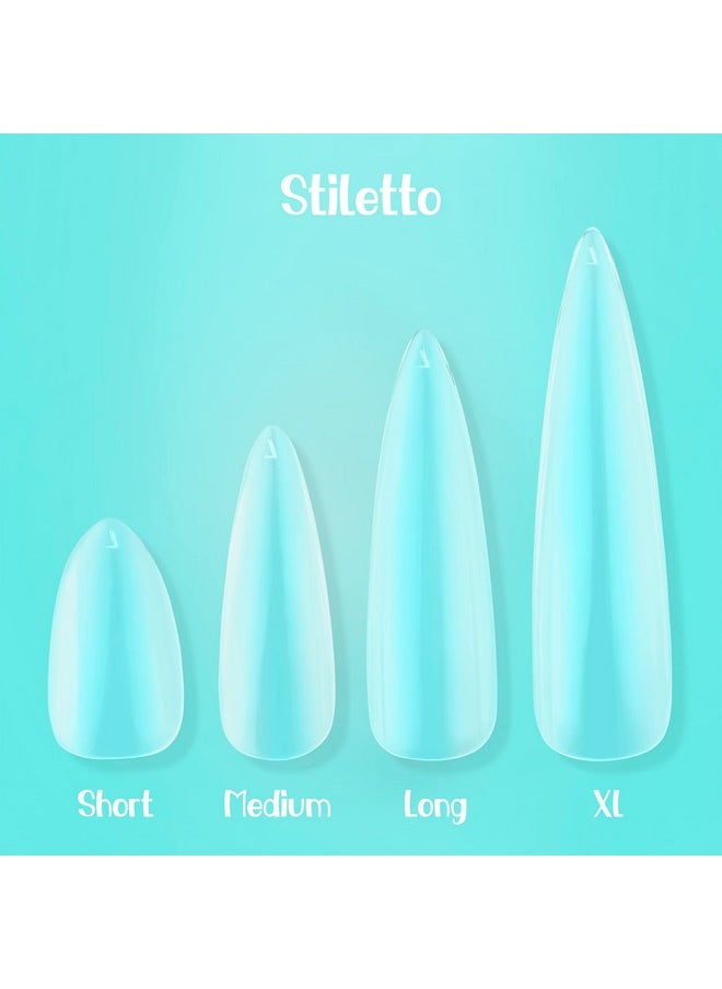 Stiletto Long | Gel Nail Tips | NABulous Nails | Stiletto Long Soft Gel Nail Tips | Full Cover & Pre-shaped Box of Tips | False Press On Nail Extensions | Nail Salons & DIY (Stiletto Long)
