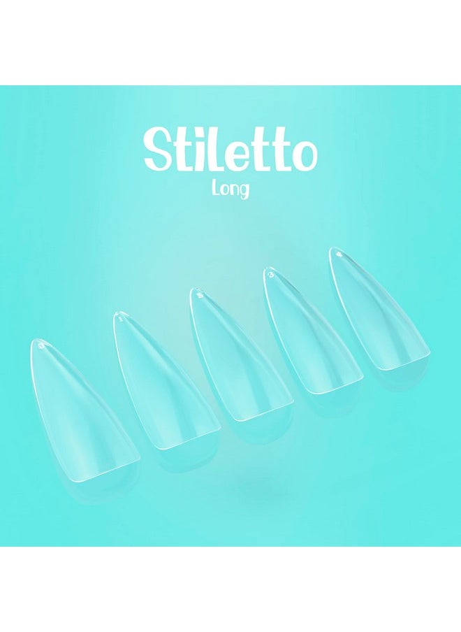 Stiletto Long | Gel Nail Tips | NABulous Nails | Stiletto Long Soft Gel Nail Tips | Full Cover & Pre-shaped Box of Tips | False Press On Nail Extensions | Nail Salons & DIY (Stiletto Long)