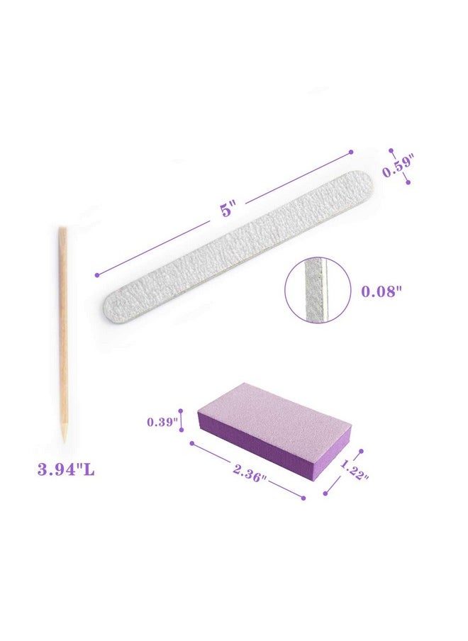 Professional Disposable Manicure Kit Basics 3 Piece Nail Kit, Wood Nail File 100/180 Grit, Mini Buffer 80/100 Grit, Wood Stick, 100 Set