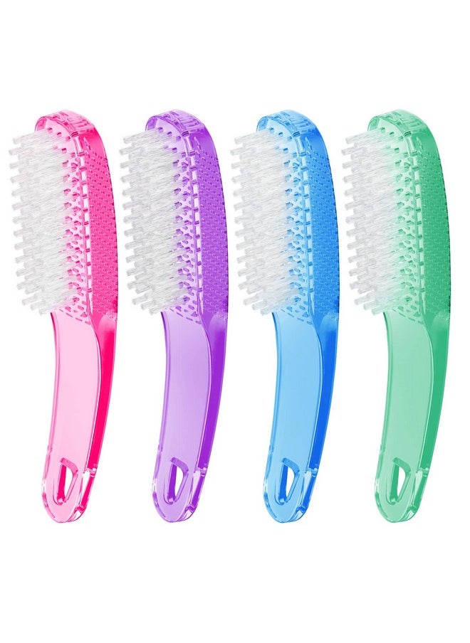 Larbois Nail Brush for Cleaning Fingernails, 4Pack Handle Grip Nail Brushes Fingernail Brush for Cleaning Nail Scrub Brush for Toes and Nails Women Men (Color3)