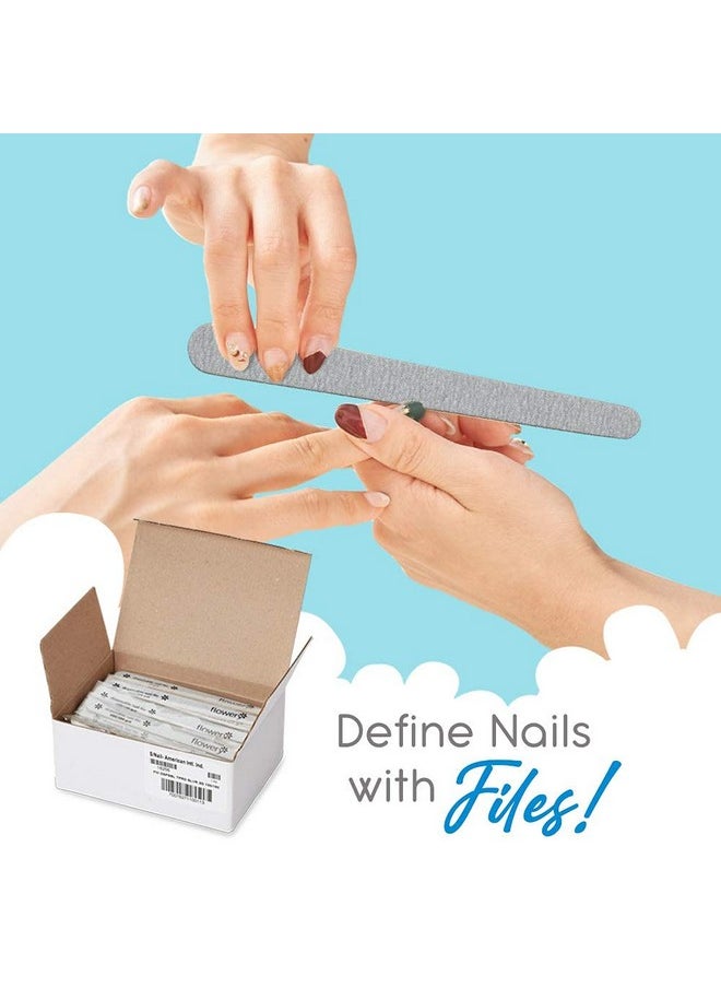 Flowery Disposable High-Speed Shiner, Dual-Grit 100/180 Nail Files, Individually Wrapped, Single-Use, 100 ct