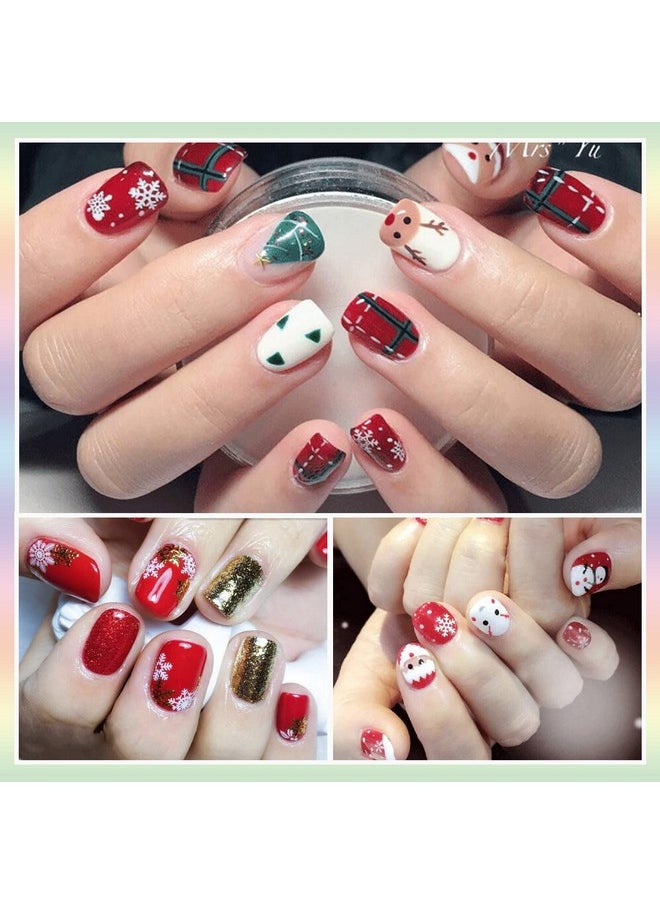 DANNEASY 224 Pieces 16 Sheets Christmas Nail Stickers Full Nail Wraps Nail Polish Strips Adhesive Nail Art Stickers for Women with Nail File, Cuticle Stick(Classic Series)