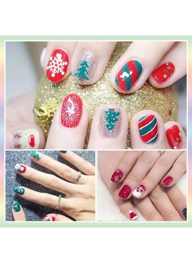 DANNEASY 224 Pieces 16 Sheets Christmas Nail Stickers Full Nail Wraps Nail Polish Strips Adhesive Nail Art Stickers for Women with Nail File, Cuticle Stick(Classic Series)