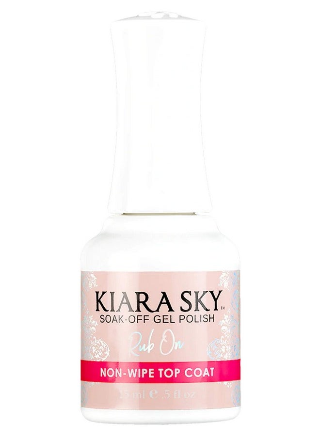 Kiara Sky Professional Nails LED UV Soak Off Rub On Non Wipe Gel Top Coat for Nails
