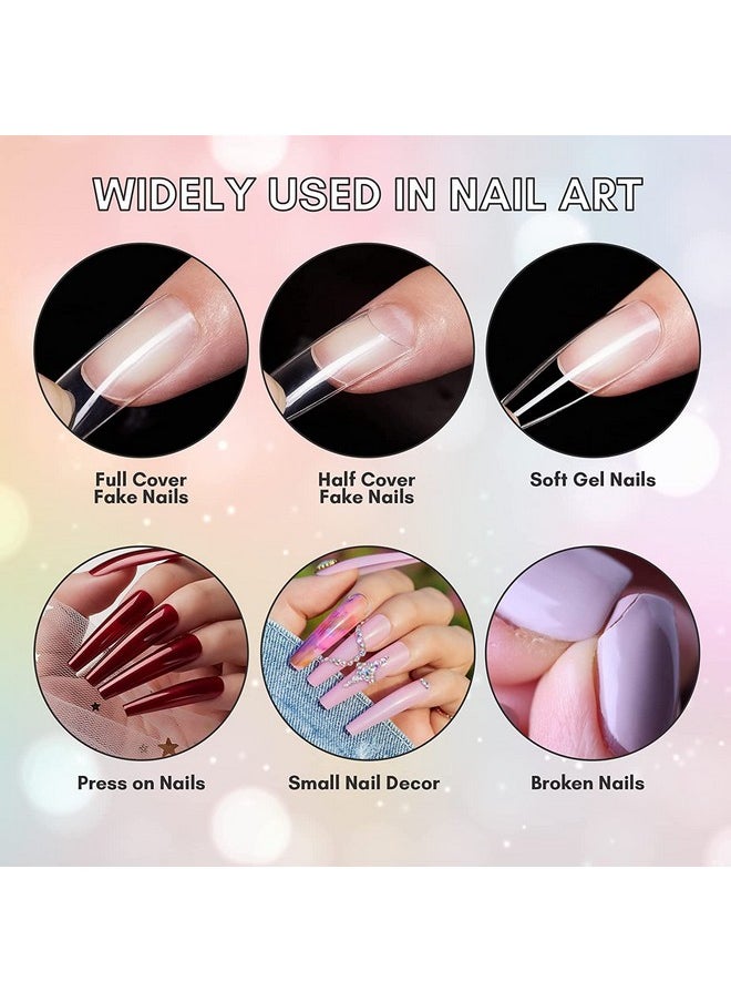 Makartt Super Strong Nail Glue for Press On Nails- Acrylic Nails Nail Tips Glue for Stick On Nails Long Lasting Nail Glue for Fake Nails Broken Nails Repair Professional Nail Adhesive Bond 0.07oz 5Pcs