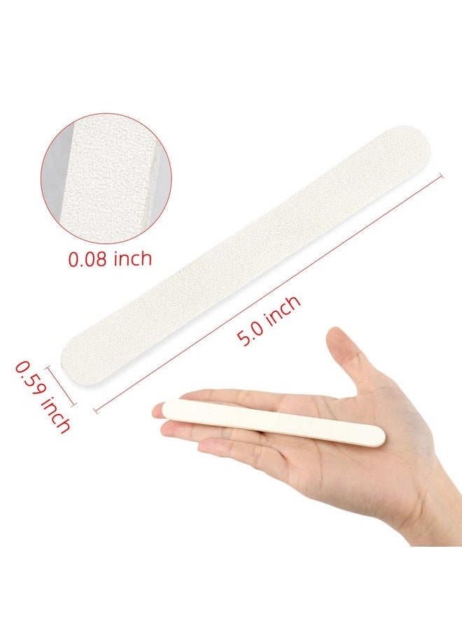 Professional Nail Files Double Sided Emery Board 80/100 Grit for Poly Gel Acrylic Nail Extension Manicure Pedicure Tool White 50Pcs