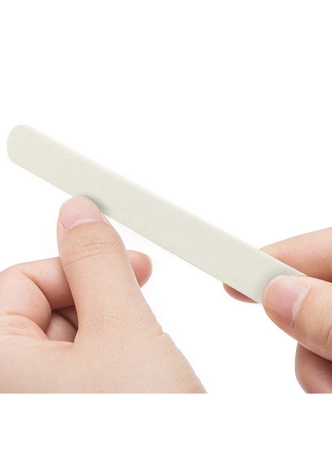 Professional Nail Files Double Sided Emery Board 80/100 Grit for Poly Gel Acrylic Nail Extension Manicure Pedicure Tool White 50Pcs