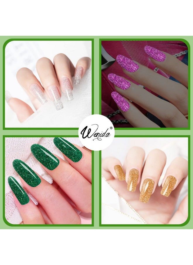 Nail Extension Gel Kit Wenida Reflective Holographic Glitter 6 Colors Diamond Nail Builder Gel Nail Enhancement Gel Set for Home DIY Nail Manicure Art