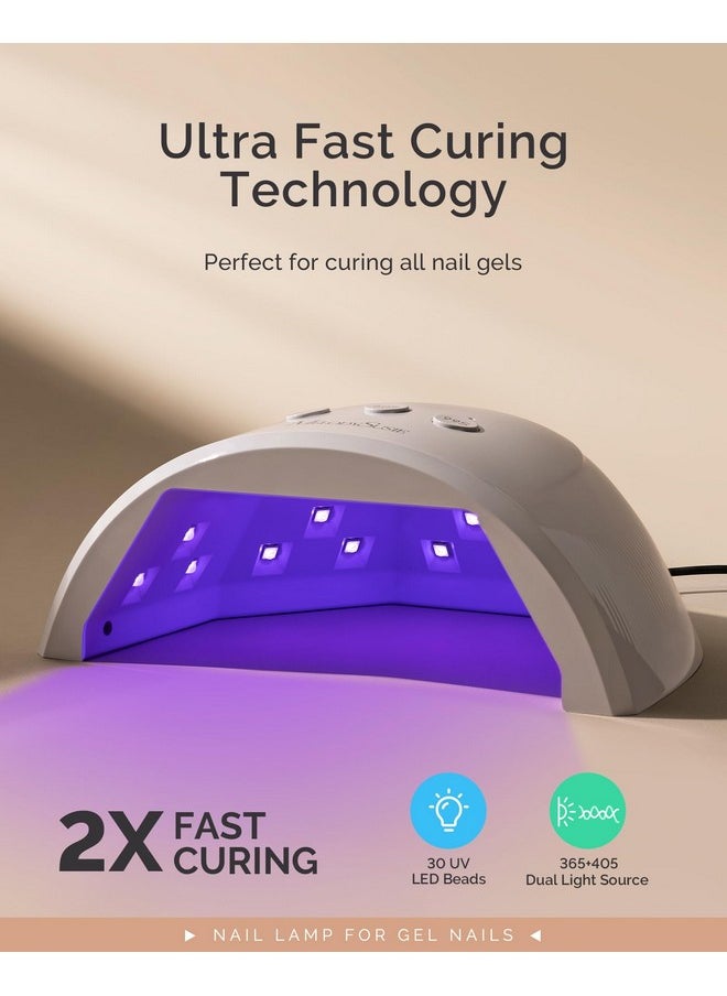 MelodySusie UV Nail Lamp, Plus30F UV Light for Gel Nails LED Nail Dryer with 3 Timer, Smart Sensor, LCD Display Fast Curing Gel Nail Polish Nail Art Tools Manicure Accessories-White