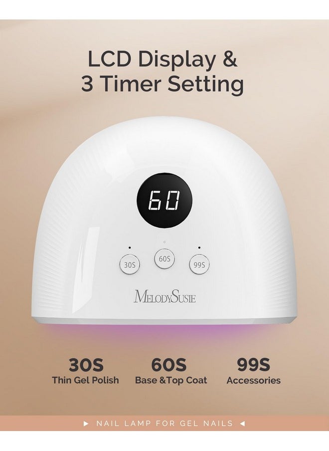 MelodySusie UV Nail Lamp, Plus30F UV Light for Gel Nails LED Nail Dryer with 3 Timer, Smart Sensor, LCD Display Fast Curing Gel Nail Polish Nail Art Tools Manicure Accessories-White