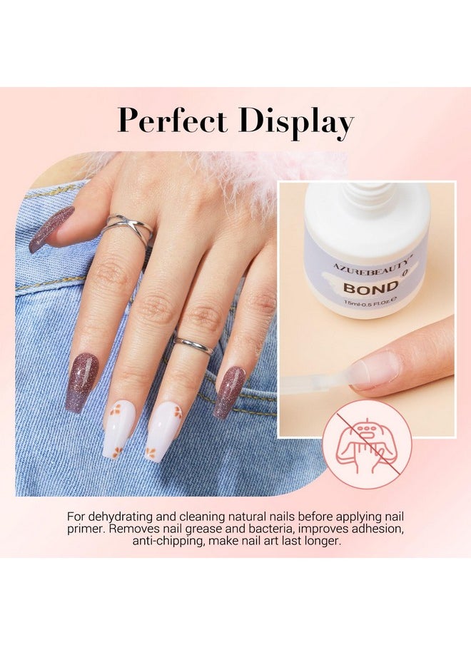 AZUREBEAUTY Dip Powder Liquid Set 15ml/0.5oz Nail Repair Cuticle Oil Dip Powder Base Top Coat with Activator, Bond, Cuticle Care for Dipping Powder Nail Kit, No Need Nail Lamp