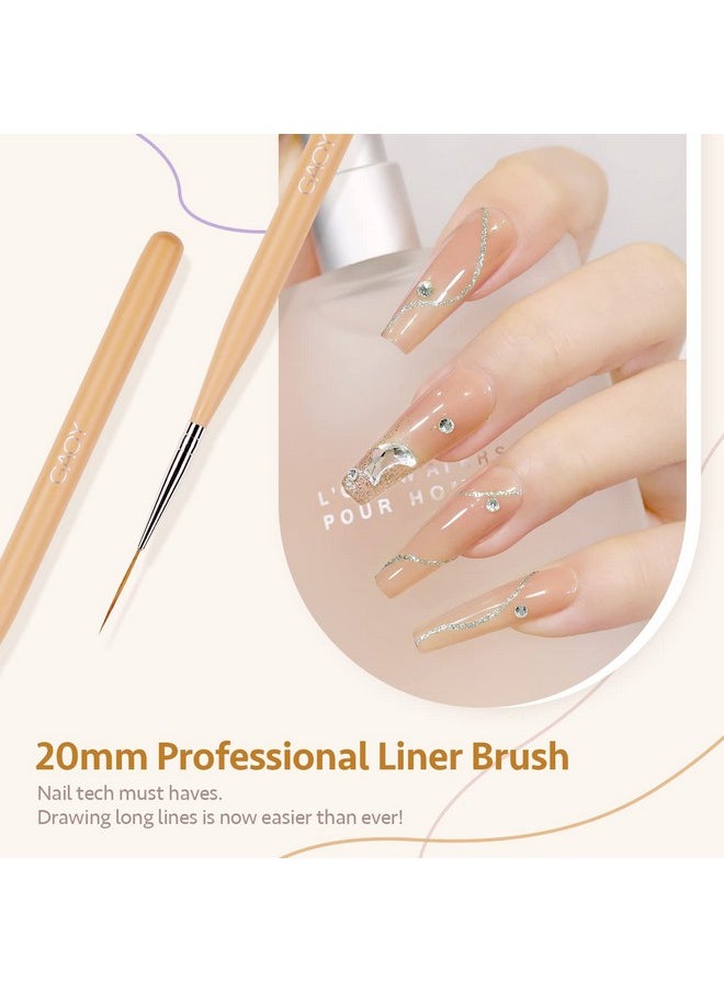 GAOY 8 Pcs Nail Brushes for Nail Art, Nail Design Tools for Nail Detail Painting, French Liner and Dotting Pens for Nail DIY