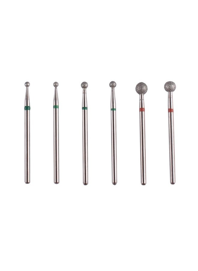 MZCMSL 6pcs Cuticle Drill Bits with Case, Pro Diamond Ball Bit for Manicure Pedicure,3/32 Shank efile bit