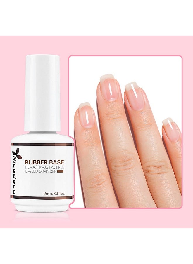 Nicedeco Hema Free Clear Rubber Base Gel Polish for Nails U V Cruelty Free Vegan Color Base Gel Nail Polish 15ML