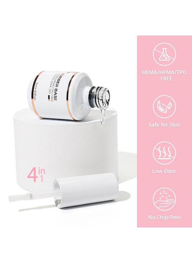 Nicedeco Hema Free Clear Rubber Base Gel Polish for Nails U V Cruelty Free Vegan Color Base Gel Nail Polish 15ML