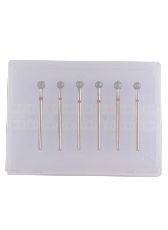MZCMSL 6pcs Pro Diamond Ball Bits,Cuticle Drill Bit Set for Russian Manicure,3/32 Shank efile Bit (φ5.0mm)