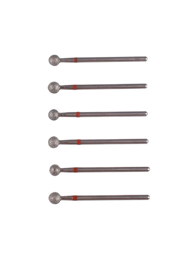 MZCMSL 6pcs Pro Diamond Ball Bits,Cuticle Drill Bit Set for Russian Manicure,3/32 Shank efile Bit (φ5.0mm)