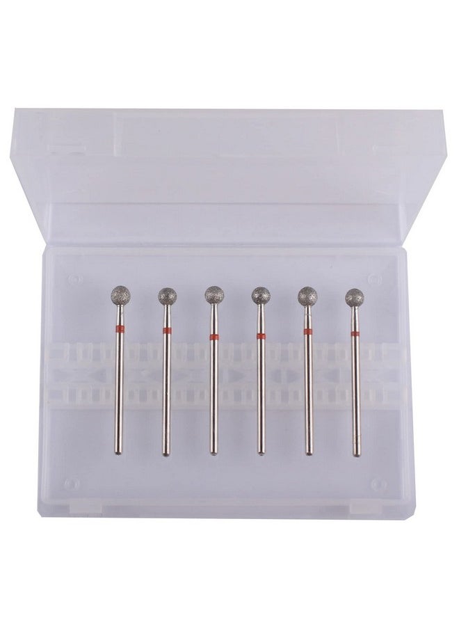 MZCMSL 6pcs Pro Diamond Ball Bits,Cuticle Drill Bit Set for Russian Manicure,3/32 Shank efile Bit (φ5.0mm)