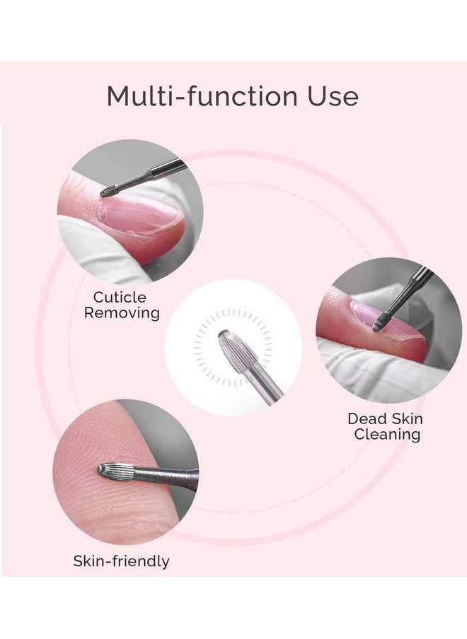 MelodySusie Cuticle Clean Nail Drill Bit 3/32'', Professional Safety Carbide Under Nail Cleaner Nail Bit for Cuticle Dead Skin Nail Prepare, Two Way Rotate, Manicure Nail Salon Supply(Silver, Fine)