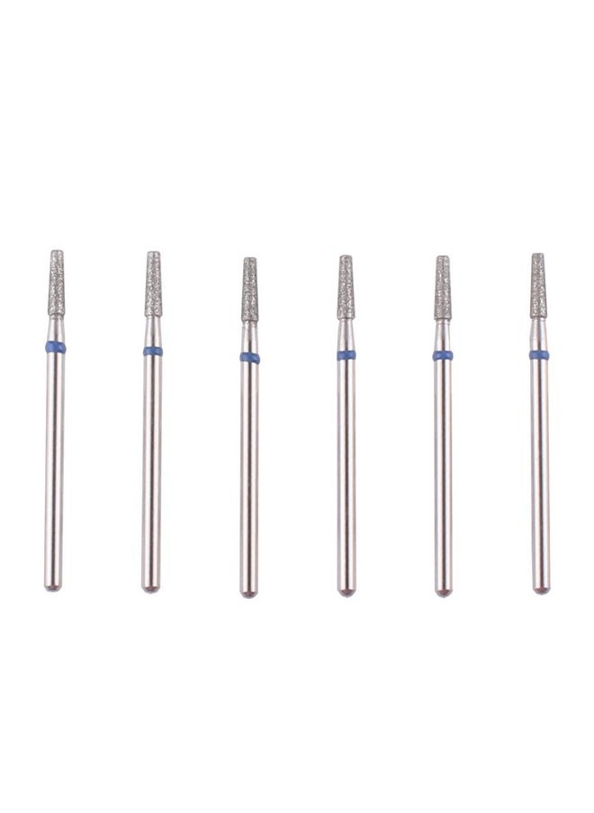 MZCMSL Tapered Barrel Cuticle Drill Bit Set with Case, 6pcs Pro Diamond Nail Bits for Nail Prep,3/32 Shank Electirc Nail Tool (Medium)