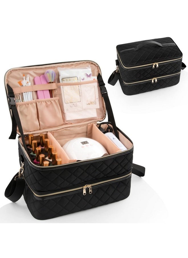 Ethereal Nail Polish Organizer Case, Nail Lamp Storage Bag Holds 40-50 Bottles(15ml/0.5fl.oz) and Nail Accessories, Manicure Tools