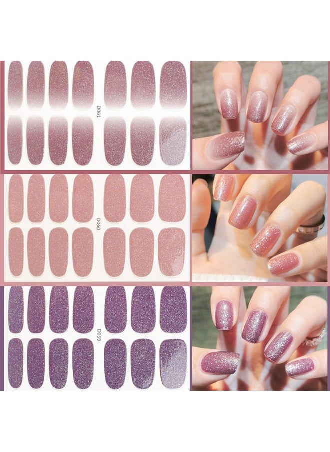 Mother's Day Gifts 8 Sheets Elegant Nail Polish Stickers & 3 Pieces Nail File,Self-Adhesive Nail Art Decals Strips Manicure Kits Nail Art Designs for Women Girls(Pure Colors)