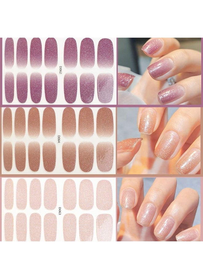 Mother's Day Gifts 8 Sheets Elegant Nail Polish Stickers & 3 Pieces Nail File,Self-Adhesive Nail Art Decals Strips Manicure Kits Nail Art Designs for Women Girls(Pure Colors)