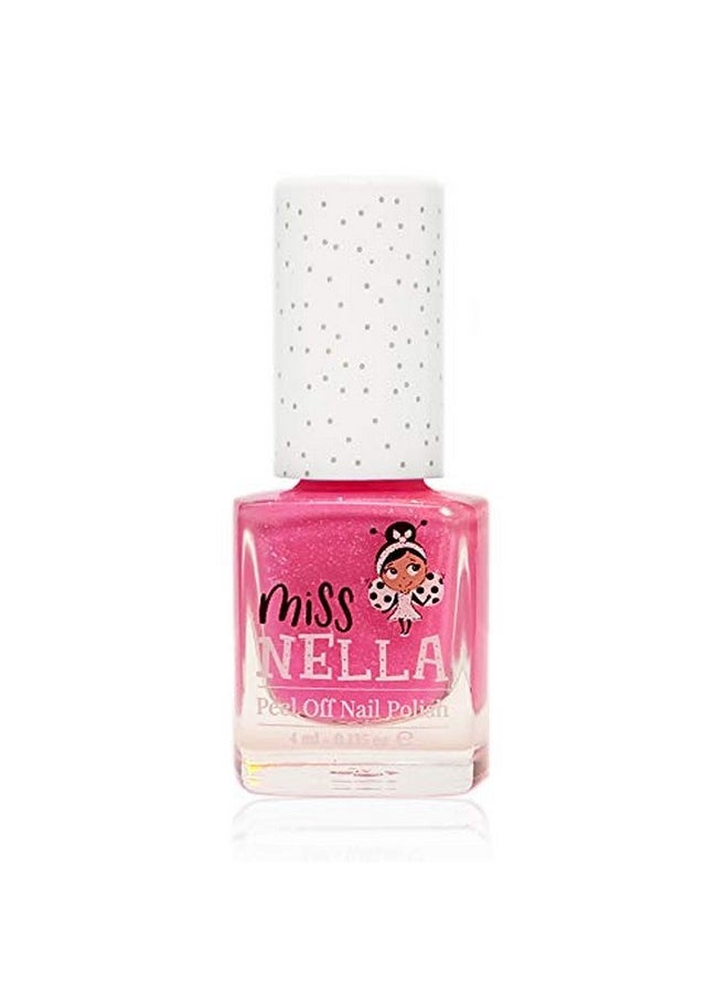 MISS NELLA SUMMER SPARKLE 5 Varnish set- Watermelon- pink, Blueberry- purple, Marshmallow -coral, Peach, Banana- Yellow, Peel Off kids Nail Polish