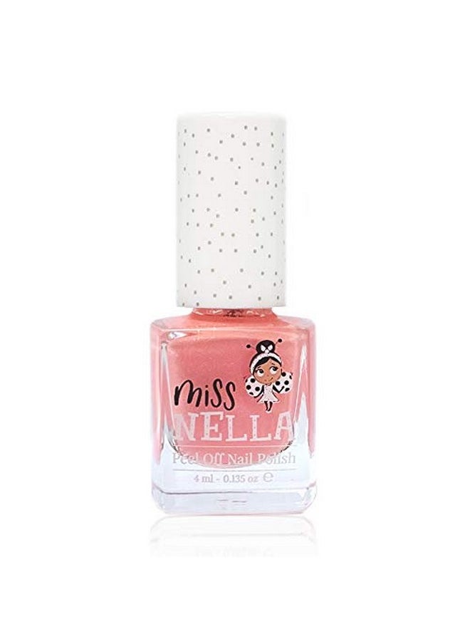MISS NELLA SUMMER SPARKLE 5 Varnish set- Watermelon- pink, Blueberry- purple, Marshmallow -coral, Peach, Banana- Yellow, Peel Off kids Nail Polish