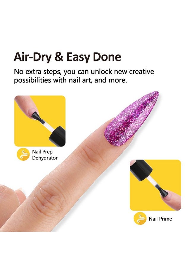 BURANO Natural Nail Gel Prep Dehydrator for Acrylic Nails and Gel Polish, Long Lasting Acrylic Acid Free Nail Prep Natural Dehydrate Bond Gel Nails Set 0.5 oz 15ML 1 Bottles