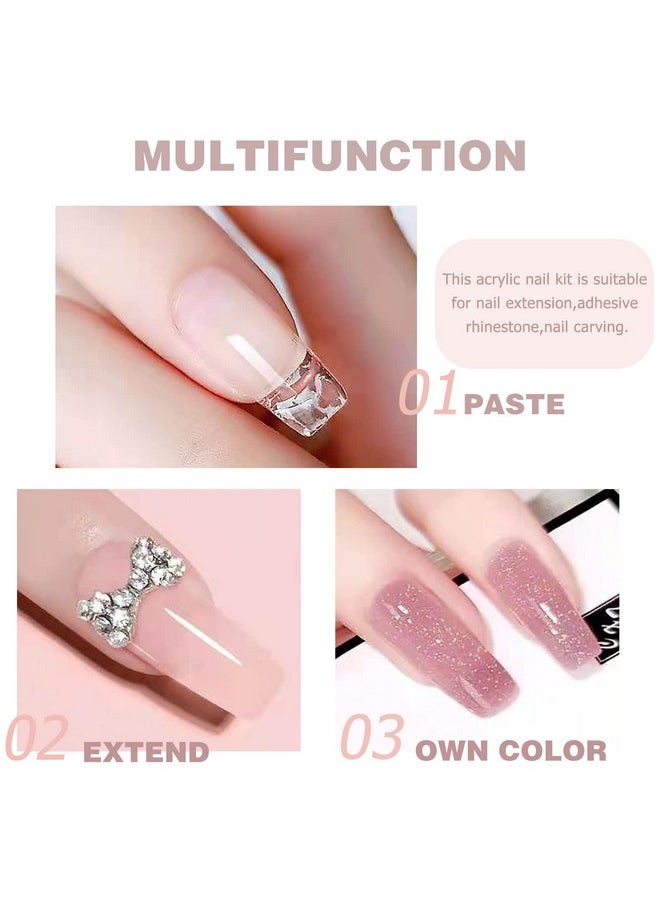 AIJIMEI Acrylic Powder Acrylic Nail Kit with Professional Liquid Monomer and Acrylic Nail Brush Cleaner,Acrylic Nail Tools Set Nail Extension Acrylic Nail System