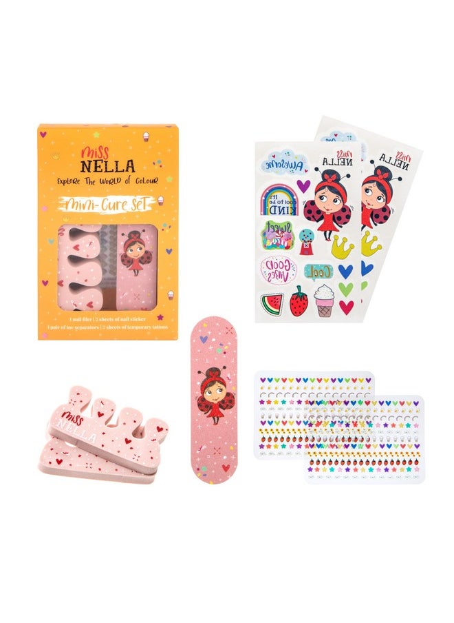 MISS NELLA Kids Bag of Wonders, Makeup & Nail Polish Set Safe and Fun Gift - Hypoallergenic, Dermatologically Tested Kid-Friendly, Non-Toxic, Cosmetic Bag Included - Special Edition