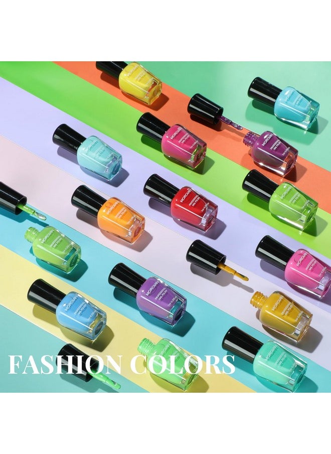 Morovan 15 Bright Color 0.25oz Air Quick Dry Nail Polish Gift Set for Women
