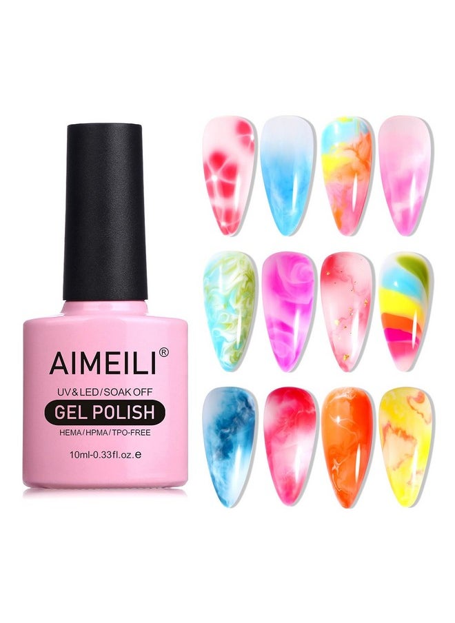 AIMEILI Nail Blooming Gel Nail Art Blossom Gel Soak Off U V LED Clear Blooming Gel for Spreading Effect, Marble, Floral Print Nail Art Design Manicure 10ml