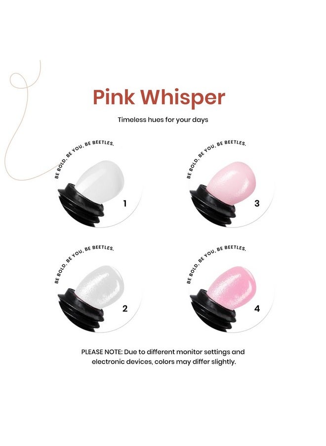 Beetles Poly Nail Extension Gel Kit, 4 Colors Pink White Poly Nail Gel Builder Sheer Pink Nail Gel Clear Nail Art Kit with Poly Brush & Slip Solution Nail Salon All In 1 Kit Valentine's Gift for Women