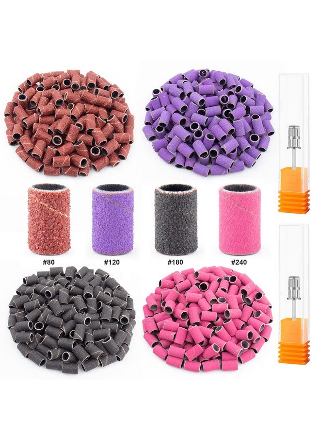 Rolybag Sanding Bands for Nail Drill Nail Sanding Bands Professional Sanding bit Nails 240 Pieces 4 Color Coarse Fine Grit Efile Sand Set 80#120#180#240# 2 Pieces Nail Drill Bits